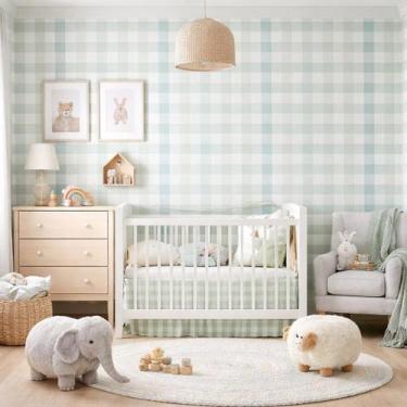 Imagem de Papel de Parede Xadrez Vichy Adesivo Vinil Lavável Infantil Moderno De