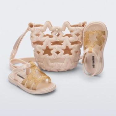 Imagem de Sandália Infantil Mini Melissa Luminous Bege Com Bolsa-Feminino