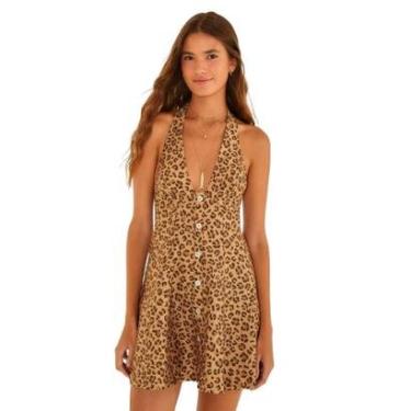 Imagem de Vestido Curto Farm Rio Enviesado Onça Flor-Feminino