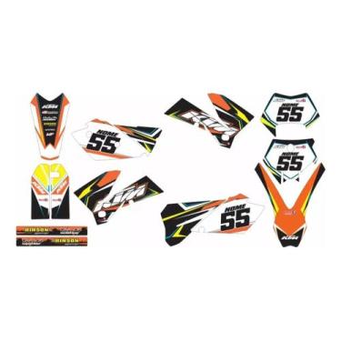 Imagem de Kit 10 Adesivos Moto KTM EXC Trilha UV SPTS