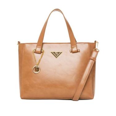 Imagem de Bolsa Feminina Rafitthy Tote Média Verniz Caramelo, Caramelo, Único