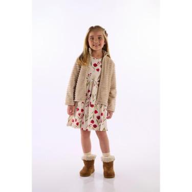 Imagem de Vestido Floral Manga Longa Cotton Quimby, Branco