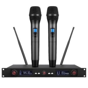Imagem de Microfones Sem Fio Duplo Profissional Com Receptor Mt-2212 - NoBrand, 