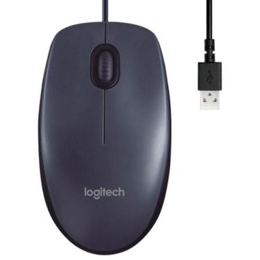 Imagem de Mouse Logitech M90 com Fio USB 1000 DPI Sensor Óptico Ergonômico Ambid
