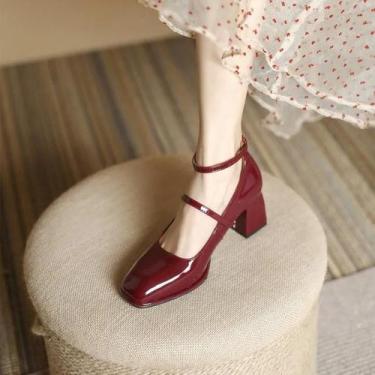 Imagem de Sapatos Mary Jane Femininos De Couro De Alta Qualidade 2024, Sandálias