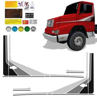 Imagem de Faixa Caminhão Mercedes Benz MB 709, 912, 1618 Adesivo Cinza - SPORTIN