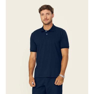 Imagem de Camisa Polo Masculina Cotton Leve UV Diametro Azul, P, Azul