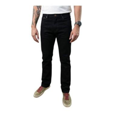 Imagem de Calça Jeans Masculina Vilejack Modelagem Reta Cor Preta Brim., 48, Pre