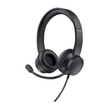 Imagem de Headset Trust Ayda, Microfone Rebatível, Design Leve, Para PC, Conexão USB, Preto - 250...