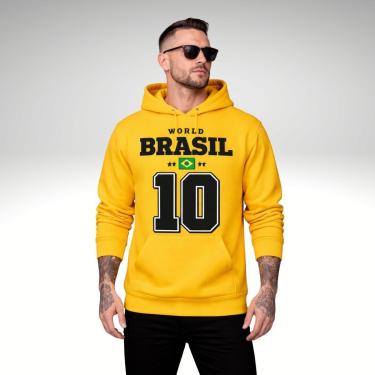Imagem de Moletom Masculino Canguru Brasil 10 Estilo Esportivo Premium-Masculino