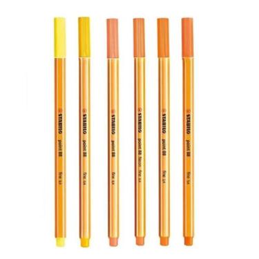 Imagem de Caneta Fineliner 0.4mm Point 88 6 Tons de Amarelo e Laranja - Stabilo 