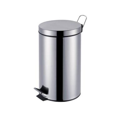 Imagem de Lixeira Inox 3lt Agata Cozinha Banheiro Escritorio C/ Pedal MOR, Prata
