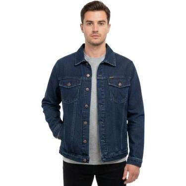 Imagem de Jaqueta Wrangler Masculina Jeans Com Elastano, Azul, P