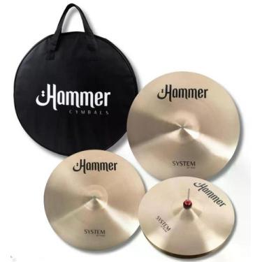 Imagem de Kit de Pratos Hammer System B20 by Liverpool com Crash 16, Ride 20, Ch