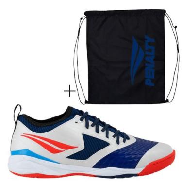 Imagem de Kit Chuteira Futsal Penalty Max 1000 CBFS+Sacola Esportiva Cor:Vermelh