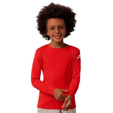 Imagem de Camiseta Manga Longa Uv50 Praia Tip Top Cores Tamanho 1 a 14, Vermelho