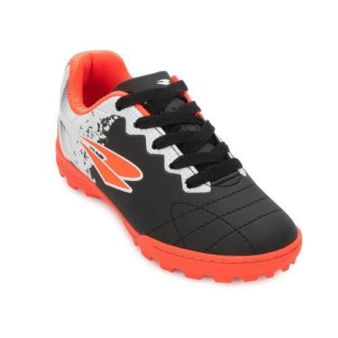 Imagem de Chuteira Society Drayzinho Infantil DR25-5304 PL, Preto, Laranja, 35