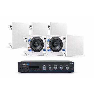 Imagem de Kit Som Ambiente para Lanchonetes até 200m² Amplificador e Caixas de S