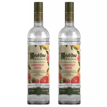 Imagem de KIT 02 KETEL ONE BOTANICAL GRAPEFRUIT & ROSE VODKA 750ML
