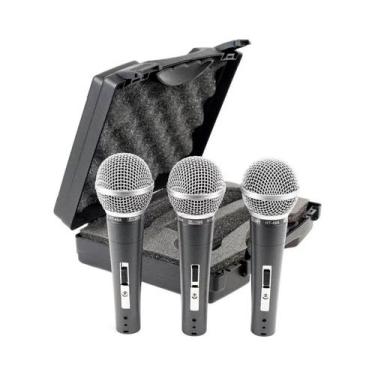 Imagem de Kit 3 Microfones Com Fio De Mão Dinâmico 48-3 - Csr Cor Preto