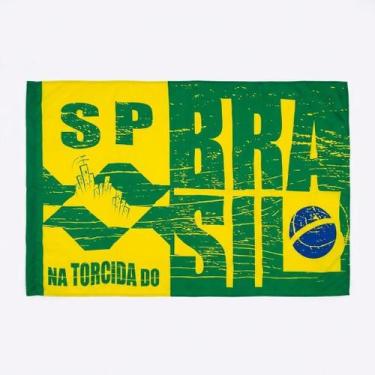 Imagem de 12UN Bandeira Brasil Torcida São Paulo sem Haste 90x140cm - Senhor Pre