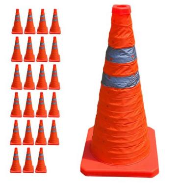 Imagem de Cone Transito Portatil Kit 23 Uni Sinalizaçao Estrada Trafego Obra Rod
