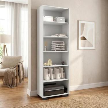 Imagem de Estante de Livros 5 Prateleiras Office 188CMX60,5cm Branco Tx - Móveis