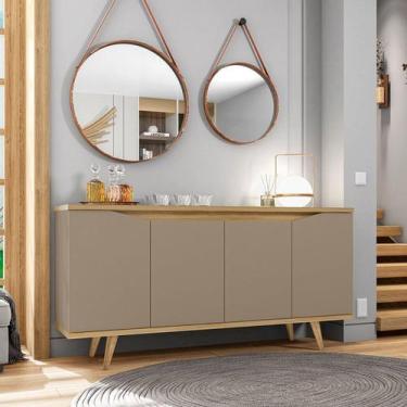 Imagem de Buffet para Sala de Jantar 4 Portas Grace Marrom/Fendi/Hannover - Casa