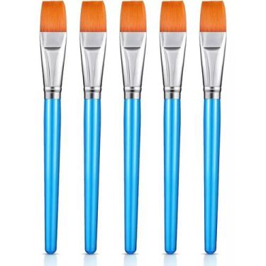 Imagem de Kit Pinceis Pintura Plana Tinta Acrílica Aquarela - 5 Unidades - HU