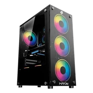 Imagem de Gabinete Gamer Mid Tower Hayom Gb1739 Vidro Preto Usb3.0 Micro-atx, Pr