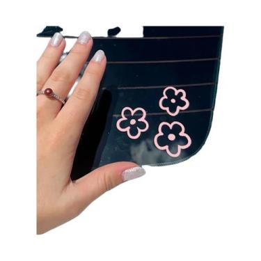 Imagem de Adesivos Decorativos Para Espelho De Carro Em Forma De Flor, 3 Peças, 