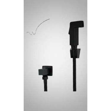 Imagem de Ducha Higiênica Quadrada Preto Fosco com Registro 1/4 Volta - Congratu