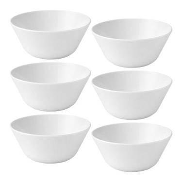 Imagem de Conjunto 6 Bowl Branco de Vidro Opalino Mini Tigela Redonda Sobremesa 