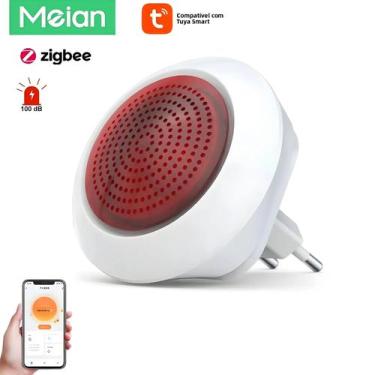 Imagem de Alarme Sirene Sem Fio 100dB Meian Tuya ZigBee 3.0 Gateway Com Conexão 