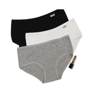 Imagem de Calcinhas de Algodão Plus Size - 3 Tamanhos, Cores Sólidas, Conforto e