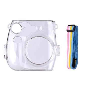 Imagem de Capa de câmera de cristal com Estojo de proteção transparente para câmera instantânea com cordão arco-íris compatível com Fujifilm Instax Mini 7s