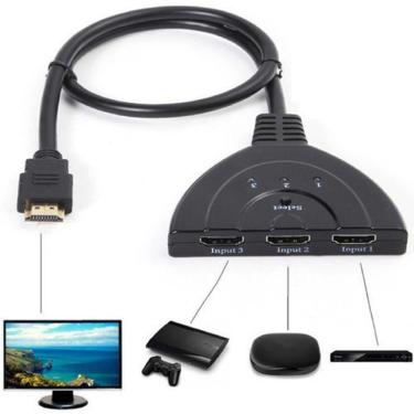 Imagem de Switch Hdmi 1x3 Divisor 3 Portas Hub Para Ps4 Ps3 Xbox360 Tv