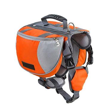 Imagem de Mochila ajustável para cães da Lifeunion para treinamento de acampamento e caminhadas, Spo-0212, Laranja, Medium