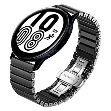 Imagem de MaKTech 22mm Banda de Pulseira de Ligação de Cerâmica para Samsung Galaxy Watch 3 45mm/46mm,HuaWei Watch 4/3 & Ultimate/GT 4/3 46mm Pro,Amazfit GTR 3/2 (Preto)
