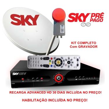 Imagem de Sky pre pago com Gravador + Habilitação + Recarga Advanced