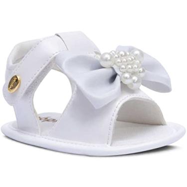 Imagem de Sandália Bebê Menina Infantil Sapatinho Recém-nascido 01.15 (Branco, BR, Bebê, Alfa, M)