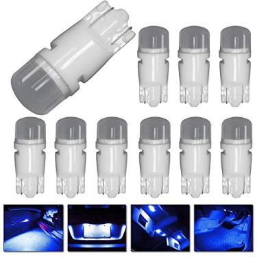 Imagem de Lâmpada de LED DODOFUN T10 cerâmica interior exterior brilhante 168 175 194 2825 W5W tamanho (pacote com 10), Deep Blue