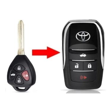 Imagem de Chave Canivete carcaça Adaptação Toyota 4 Botões Hilux SW4