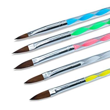 Imagem de 5 Pincéis para Decoração de Unhas Gel, Acrílico, Porcelana, Aquarela