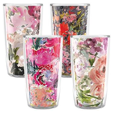 Imagem de Tervis Copo de viagem Kelly Ventura - Coleção floral feito nos EUA com isolamento duplo mantém as bebidas frias e quentes, pacote com 473 g - Clássico, sortido