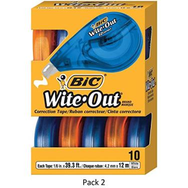 Imagem de Fita de correção BIC Wite-Out Brand EZ Correct, branca, 10 unidades, 20 Count