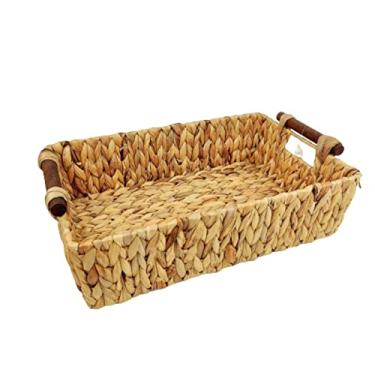 Imagem de Bandeja De Fibra Natural Reta 13x44x28cm Decorativa GG