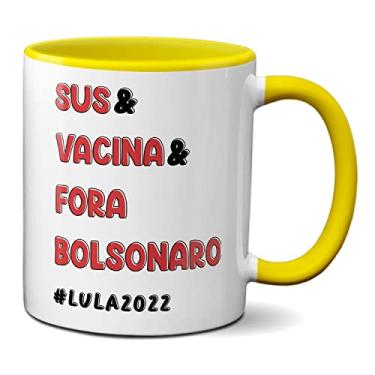 Imagem de Caneca Presente Criativo & SUS & Vacina & Fora Bolsonaro (Amarela)