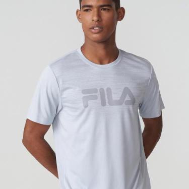 Imagem de Camiseta Fila Basic Run Print Masculina - Cinza Claro