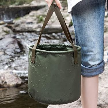 Imagem de Balde dobr¨¢vel de 20L,Balde dobr¨¢vel, Balde port¨¢til multifuncional leve com economia de espa?o para camping, viagens, caminhadas, pesca, passeios de barco e jardinagem, Balde dobr¡§¡ével 20L ao a